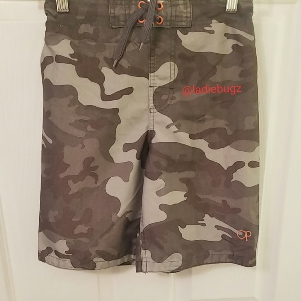 OP Youth Swim Trunks Green Camouflage
